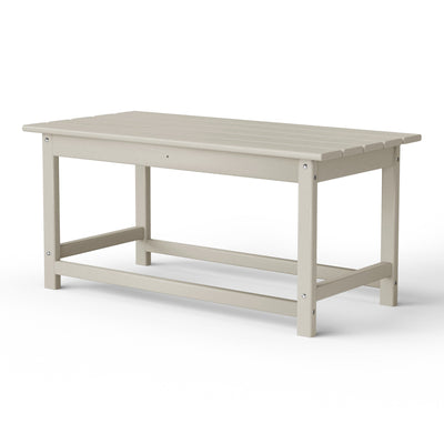 WestinTrends Malibu Outdoor Poly Lumber Coffee Table, 35.25 x 17.5 Inch, Sand