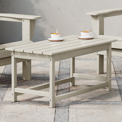 WestinTrends Malibu Outdoor Poly Lumber Coffee Table, 35.25 x 17.5 Inch, Sand