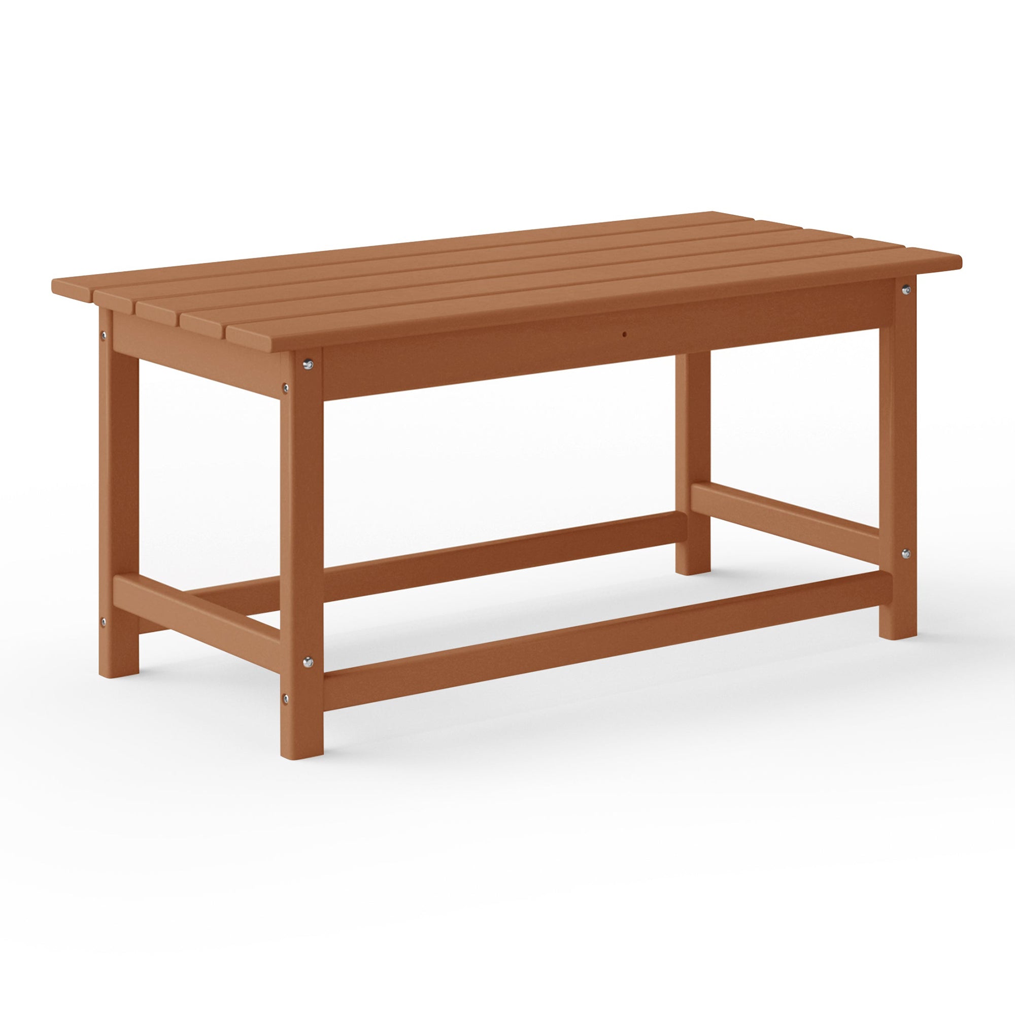 WestinTrends Malibu Outdoor Poly Lumber Coffee Table, 35.25 x 17.5 Inch, Teak