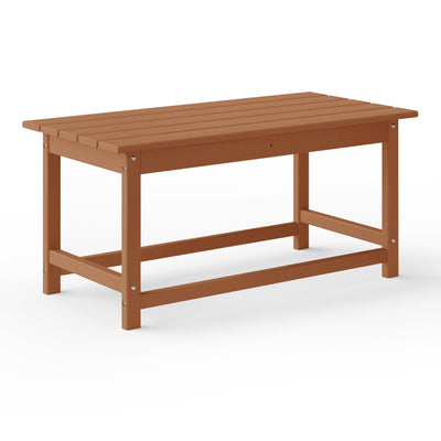 WestinTrends Malibu Outdoor Poly Lumber Coffee Table, 35.25 x 17.5 Inch, Teak
