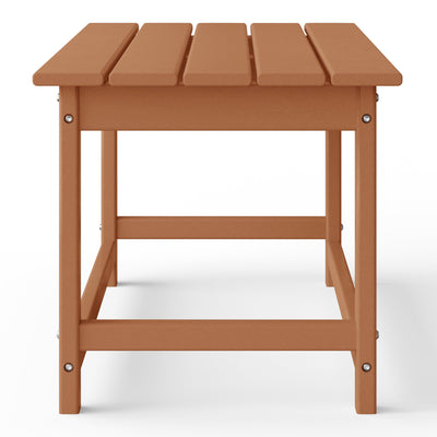 WestinTrends Malibu Outdoor Poly Lumber Coffee Table, 35.25 x 17.5 Inch, Teak