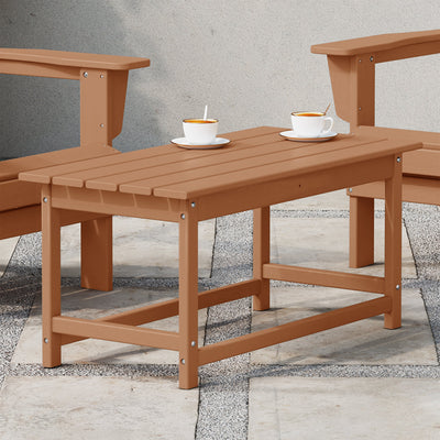 WestinTrends Malibu Outdoor Poly Lumber Coffee Table, 35.25 x 17.5 Inch, Teak