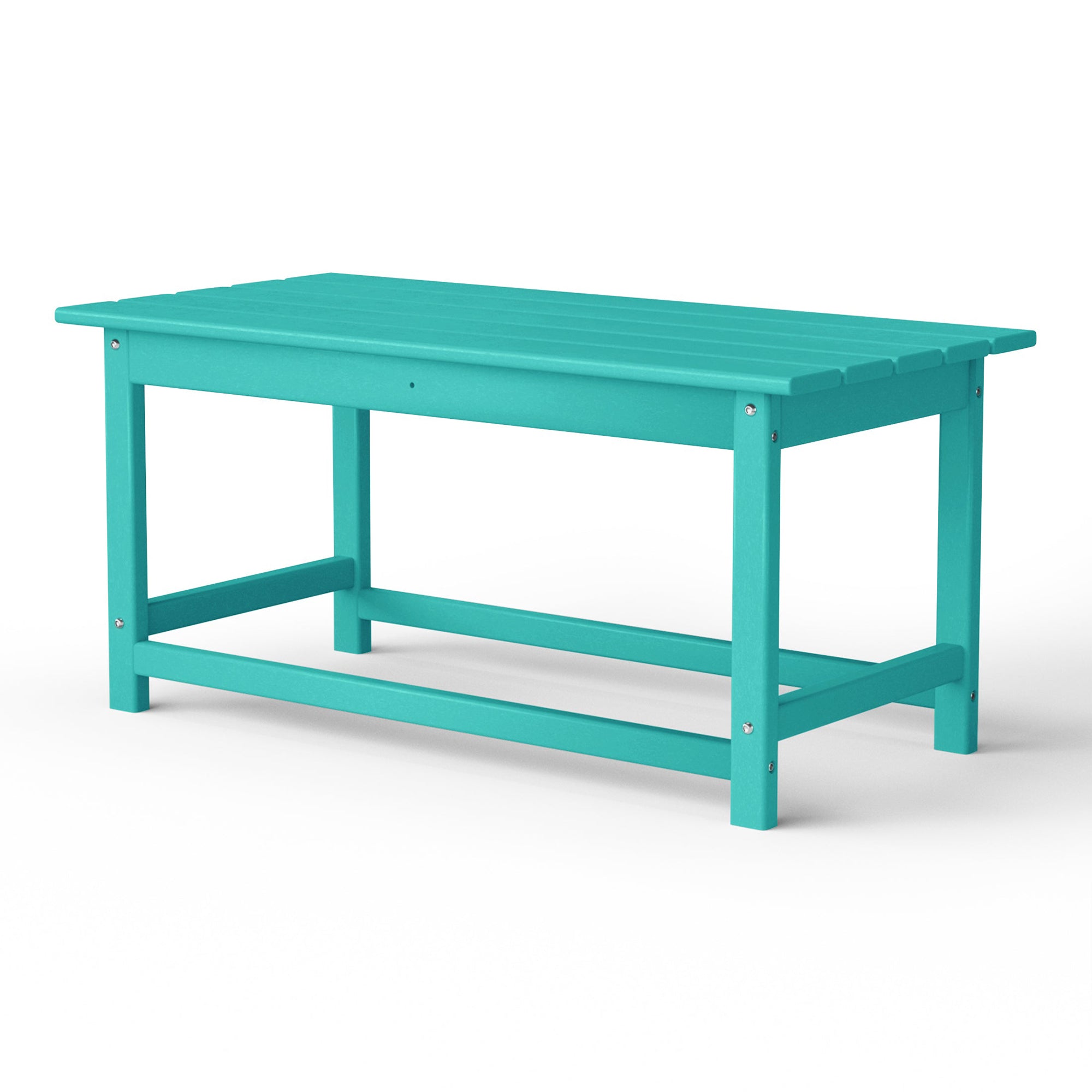 WestinTrends Malibu Outdoor Poly Wood Coffee Table, 35.25 x 17.5 Inch, Turquoise