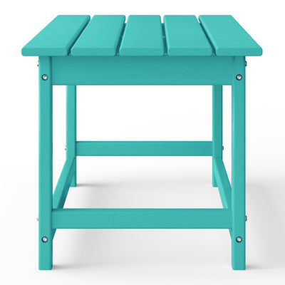 WestinTrends Malibu Outdoor Poly Wood Coffee Table, 35.25 x 17.5 Inch, Turquoise