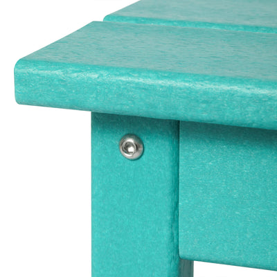 WestinTrends Malibu Outdoor Poly Wood Coffee Table, 35.25 x 17.5 Inch, Turquoise