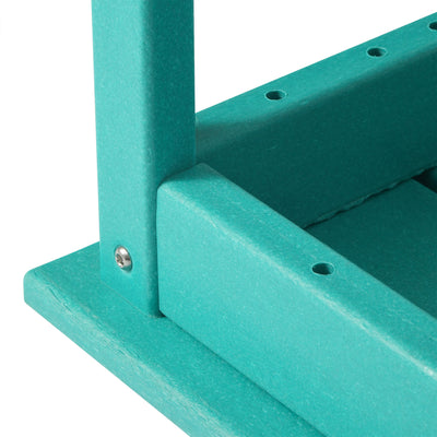 WestinTrends Malibu Outdoor Poly Wood Coffee Table, 35.25 x 17.5 Inch, Turquoise