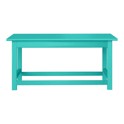 WestinTrends Malibu Outdoor Poly Wood Coffee Table, 35.25 x 17.5 Inch, Turquoise