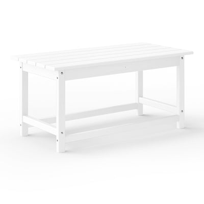 WestinTrends Malibu Outdoor Poly Lumber Coffee Table, 35.25 x 17.5 Inch, White