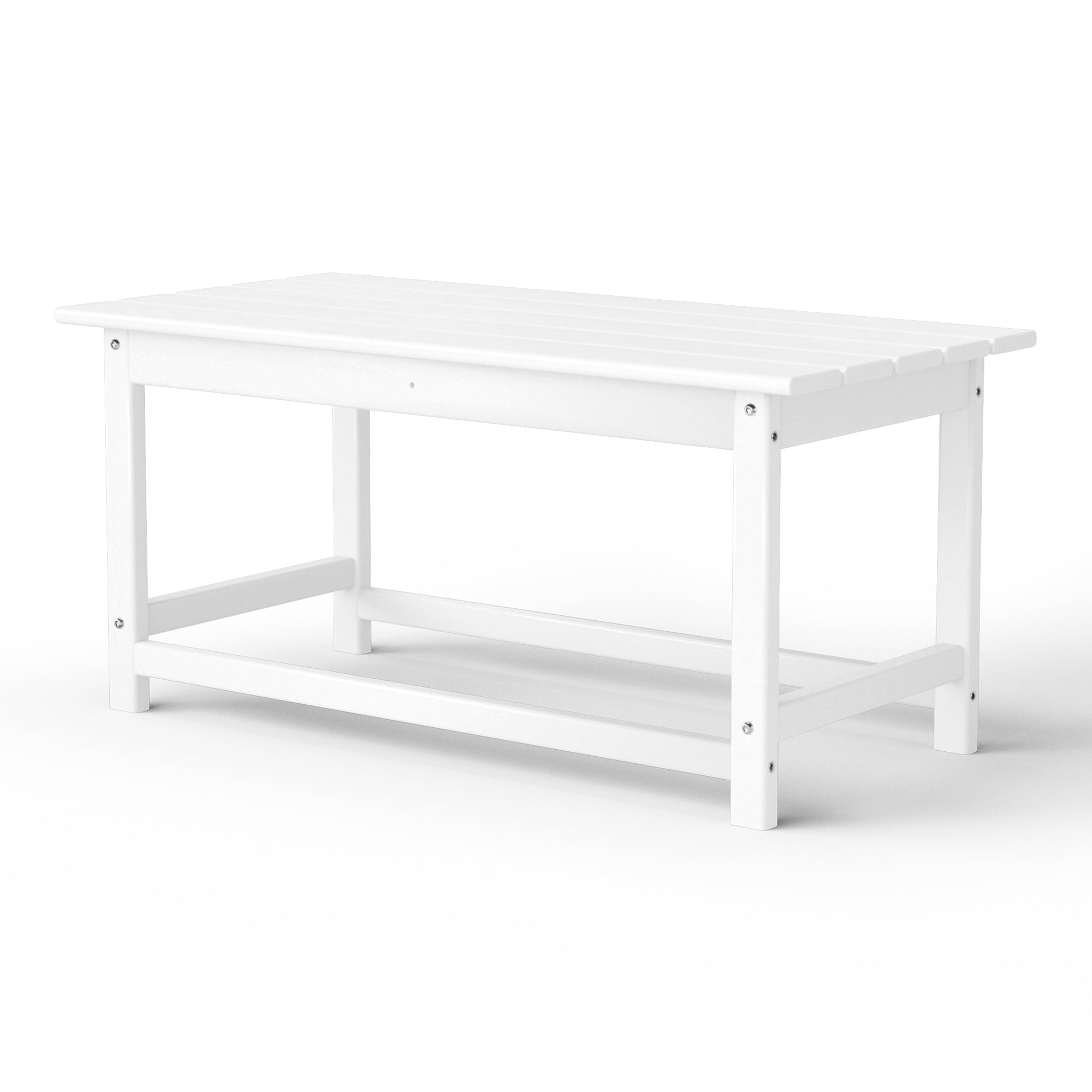 WestinTrends Malibu Outdoor Poly Lumber Coffee Table, 35.25 x 17.5 Inch, White