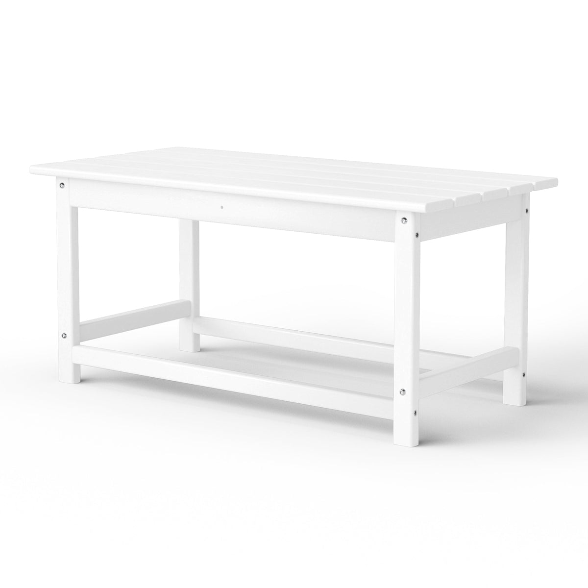 WestinTrends Malibu Patio Set with 2 Adirondack Chairs & Coffee Table, White