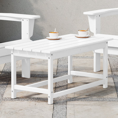 WestinTrends Malibu Outdoor Poly Lumber Coffee Table, 35.25 x 17.5 Inch, White