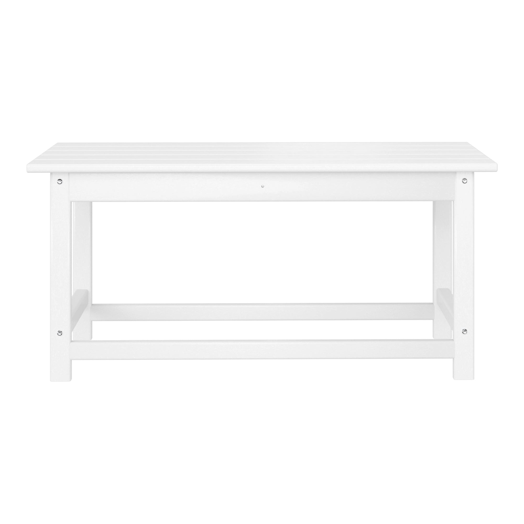 WestinTrends Malibu Outdoor Poly Lumber Coffee Table, 35.25 x 17.5 Inch, White