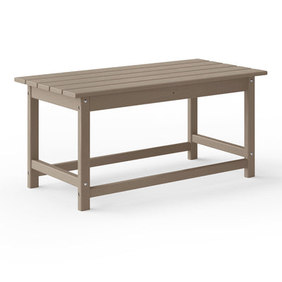 WestinTrends Malibu Outdoor Poly Coffee Table, 35.25 x 17.5 Inch, Weathered Wood