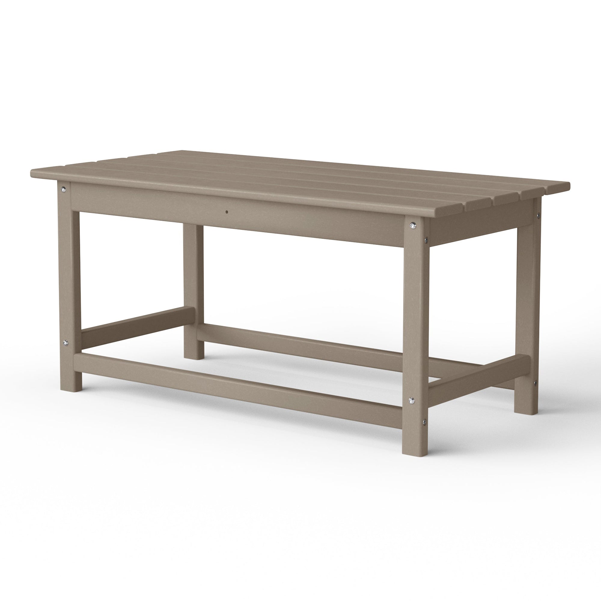 WestinTrends Malibu Outdoor Poly Coffee Table, 35.25 x 17.5 Inch, Weathered Wood