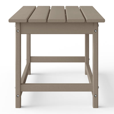 WestinTrends Malibu Outdoor Poly Coffee Table, 35.25 x 17.5 Inch, Weathered Wood