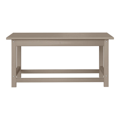 WestinTrends Malibu Outdoor Poly Coffee Table, 35.25 x 17.5 Inch, Weathered Wood