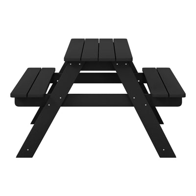 WestinTrends Malibu Indoor/Outdoor Patio HDPE Picnic Bench Table for Kids, Black