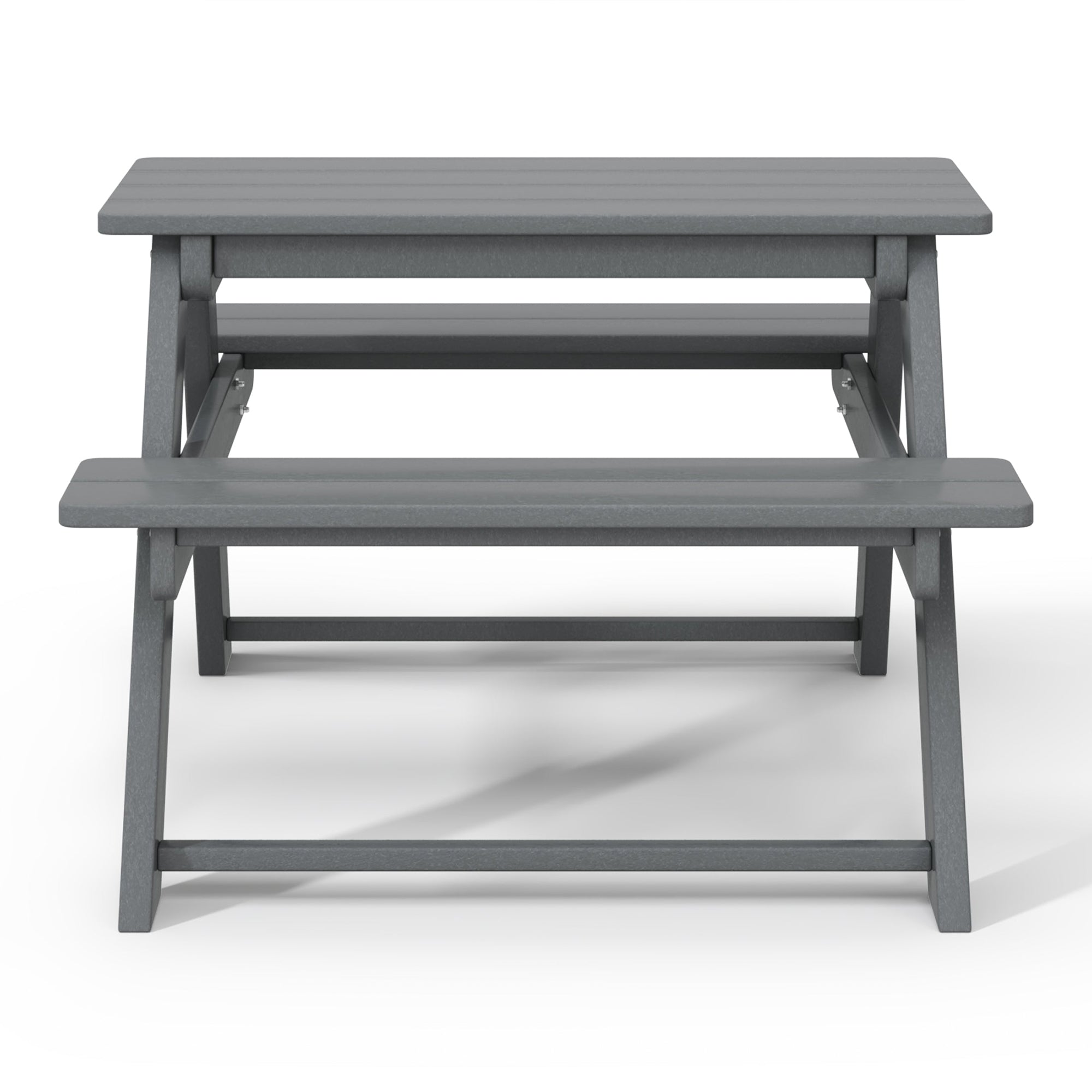 WestinTrends Malibu Indoor/Outdoor Patio HDPE Picnic Bench Table for Kids, Gray