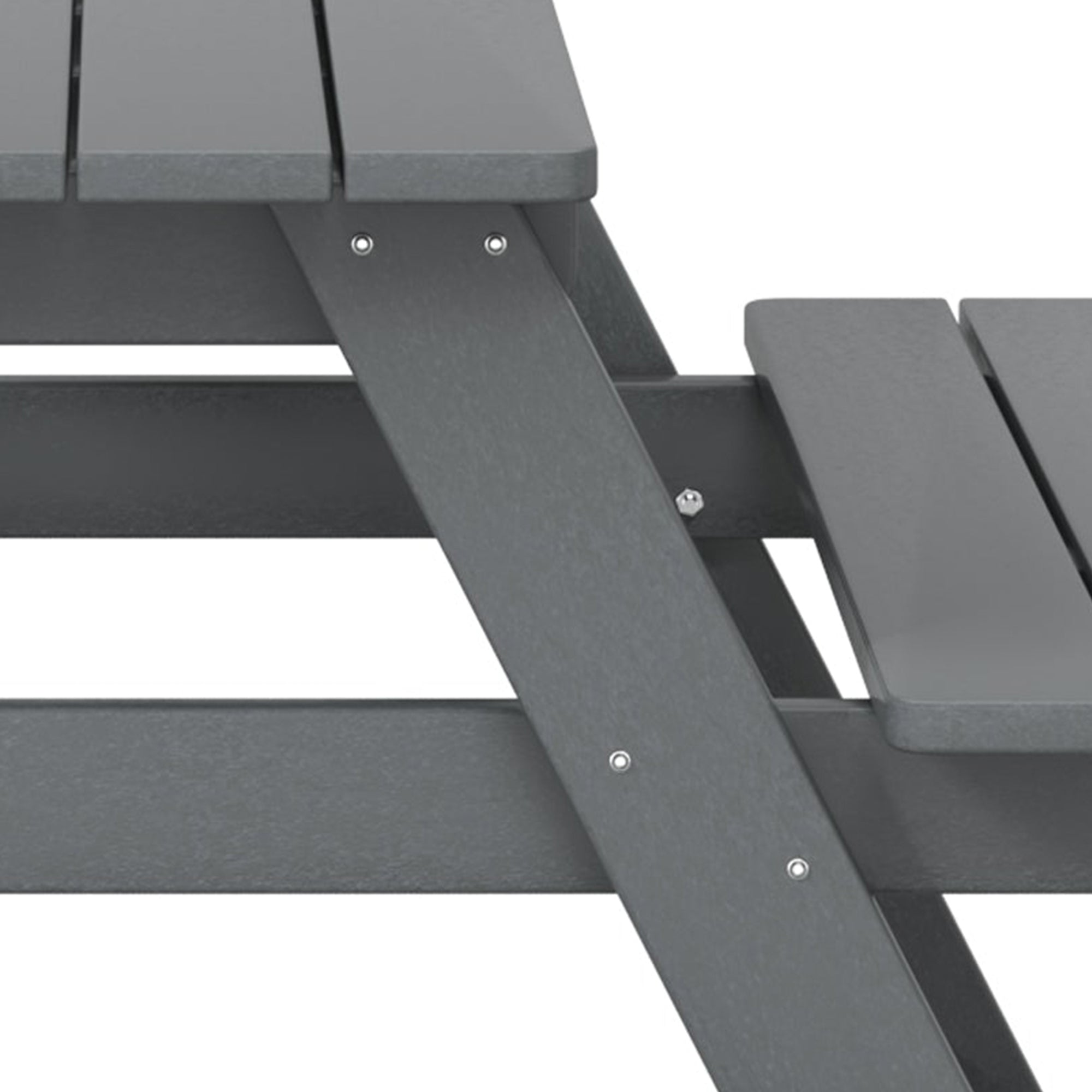 WestinTrends Malibu Indoor/Outdoor Patio HDPE Picnic Bench Table for Kids, Gray