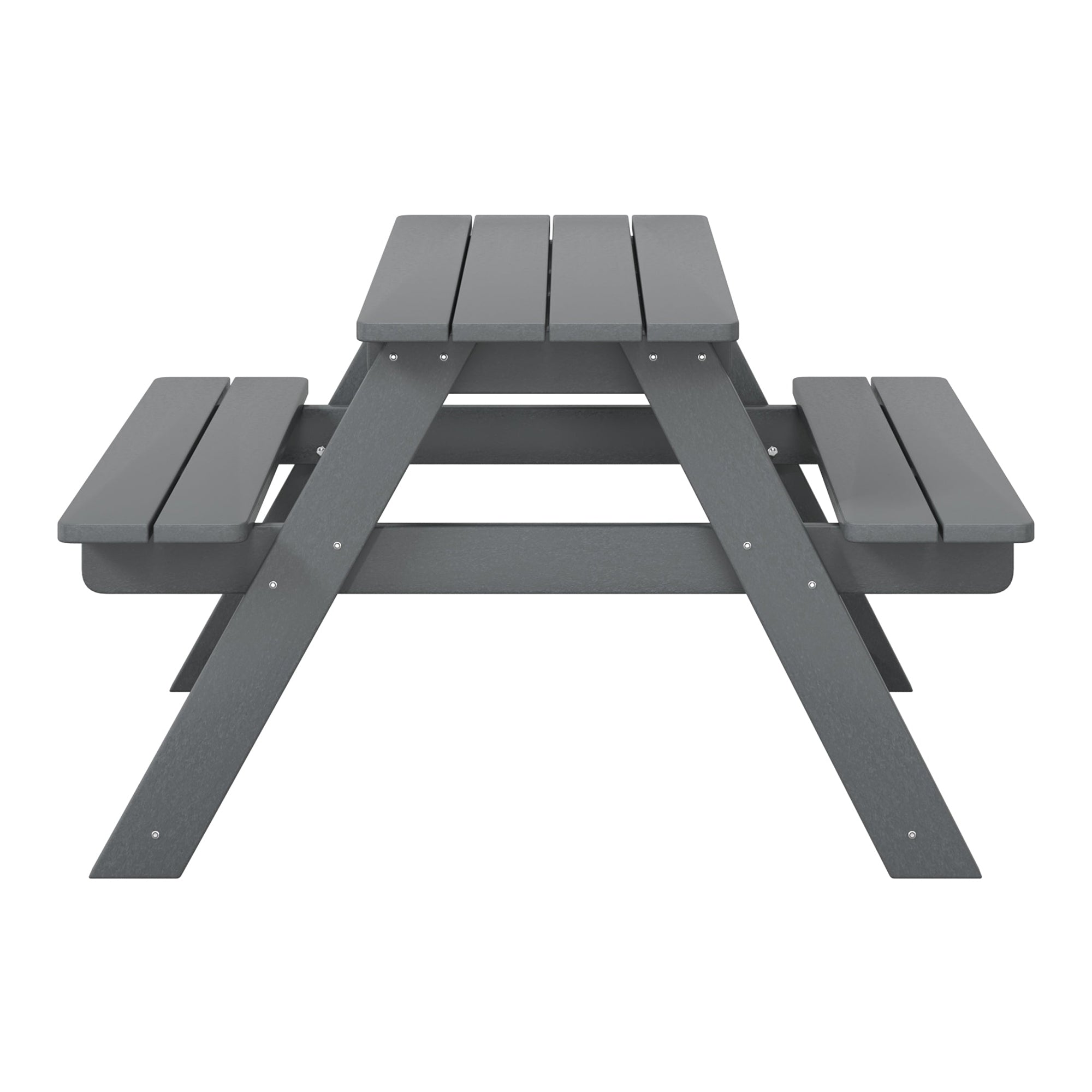 WestinTrends Malibu Indoor/Outdoor Patio HDPE Picnic Bench Table for Kids, Gray