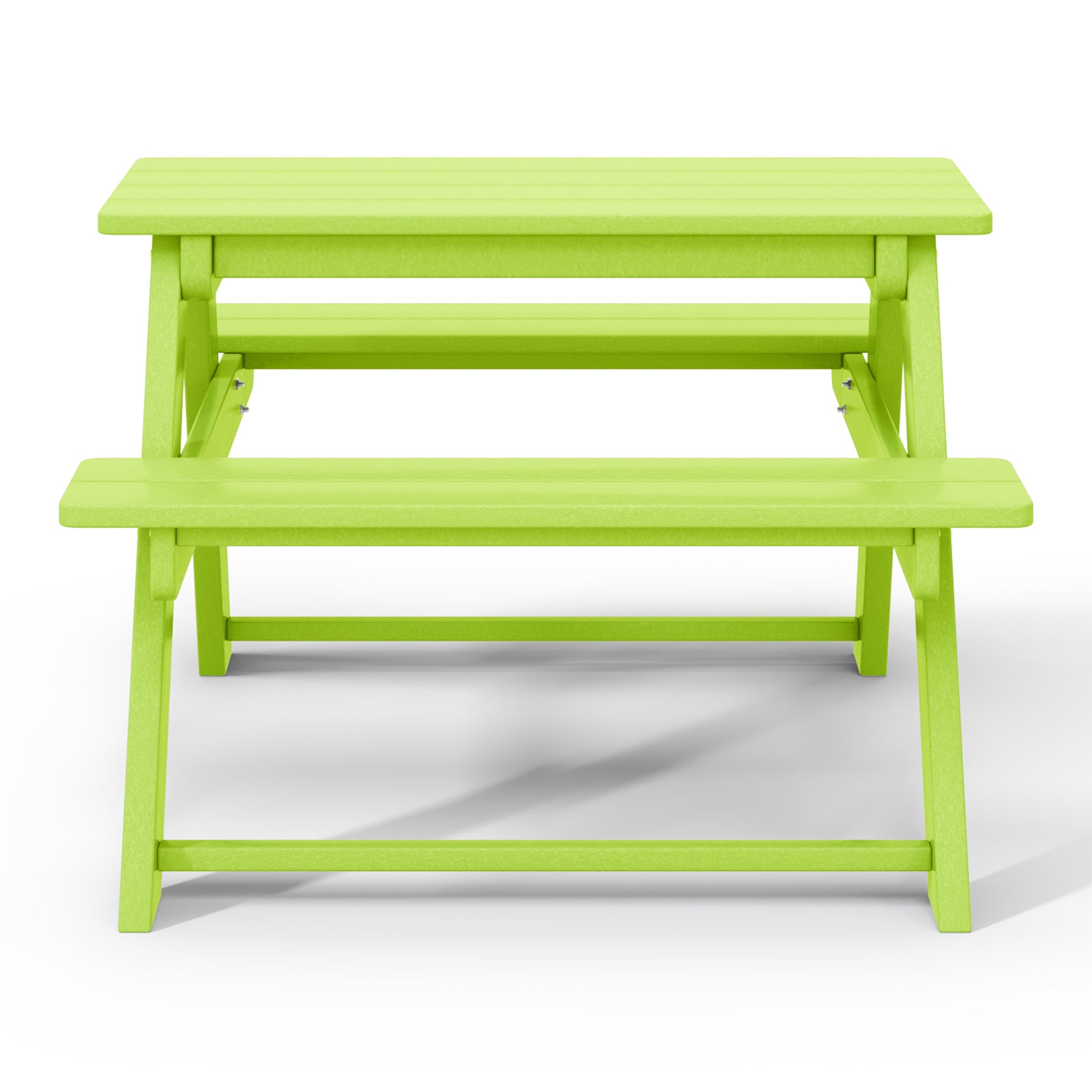 WestinTrends Malibu Indoor/Outdoor Patio HDPE Picnic Bench Table for Kids, Lime