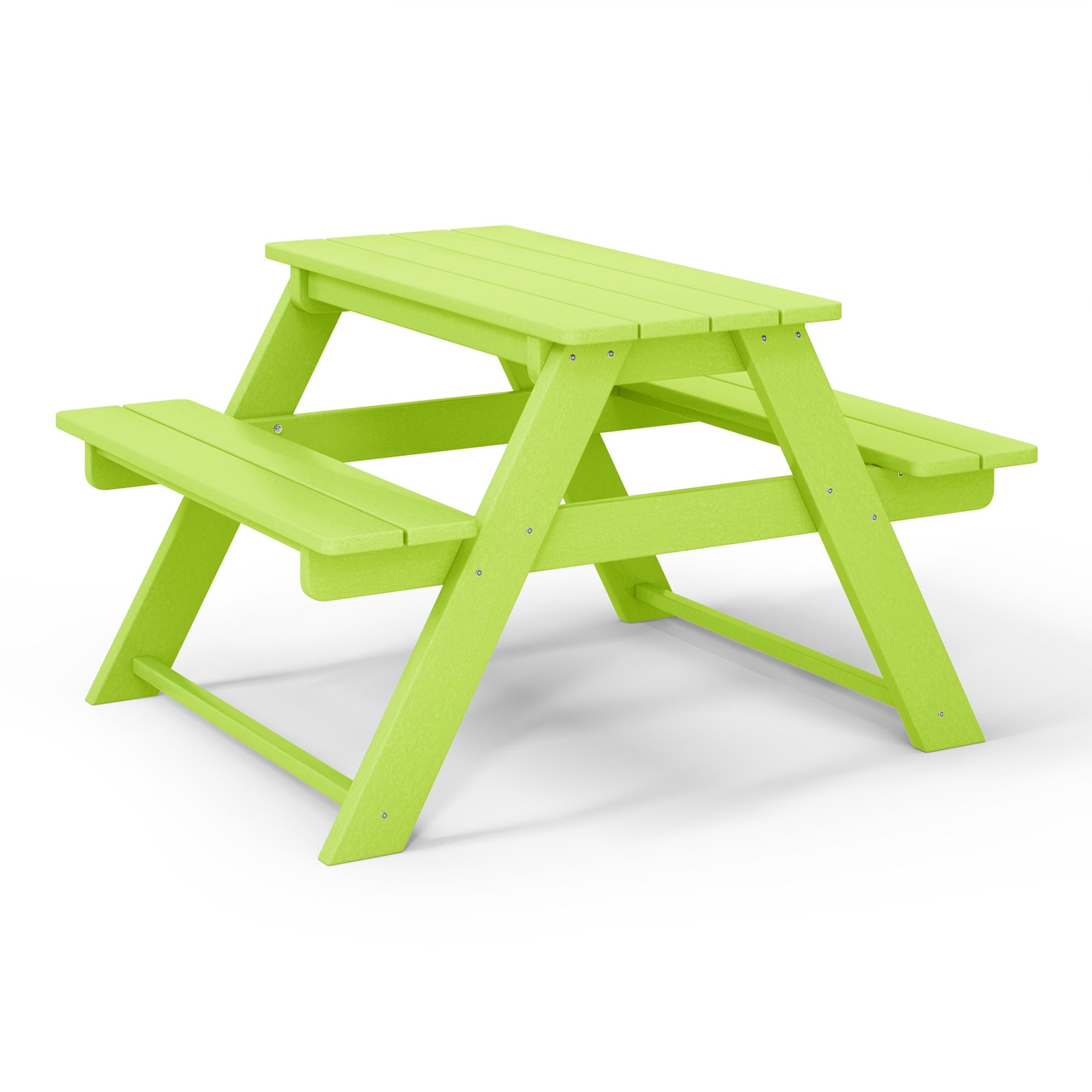 WestinTrends Malibu Indoor/Outdoor Patio HDPE Picnic Bench Table for Kids, Lime