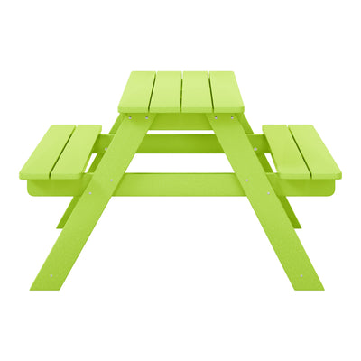 WestinTrends Malibu Indoor/Outdoor Patio HDPE Picnic Bench Table for Kids, Lime