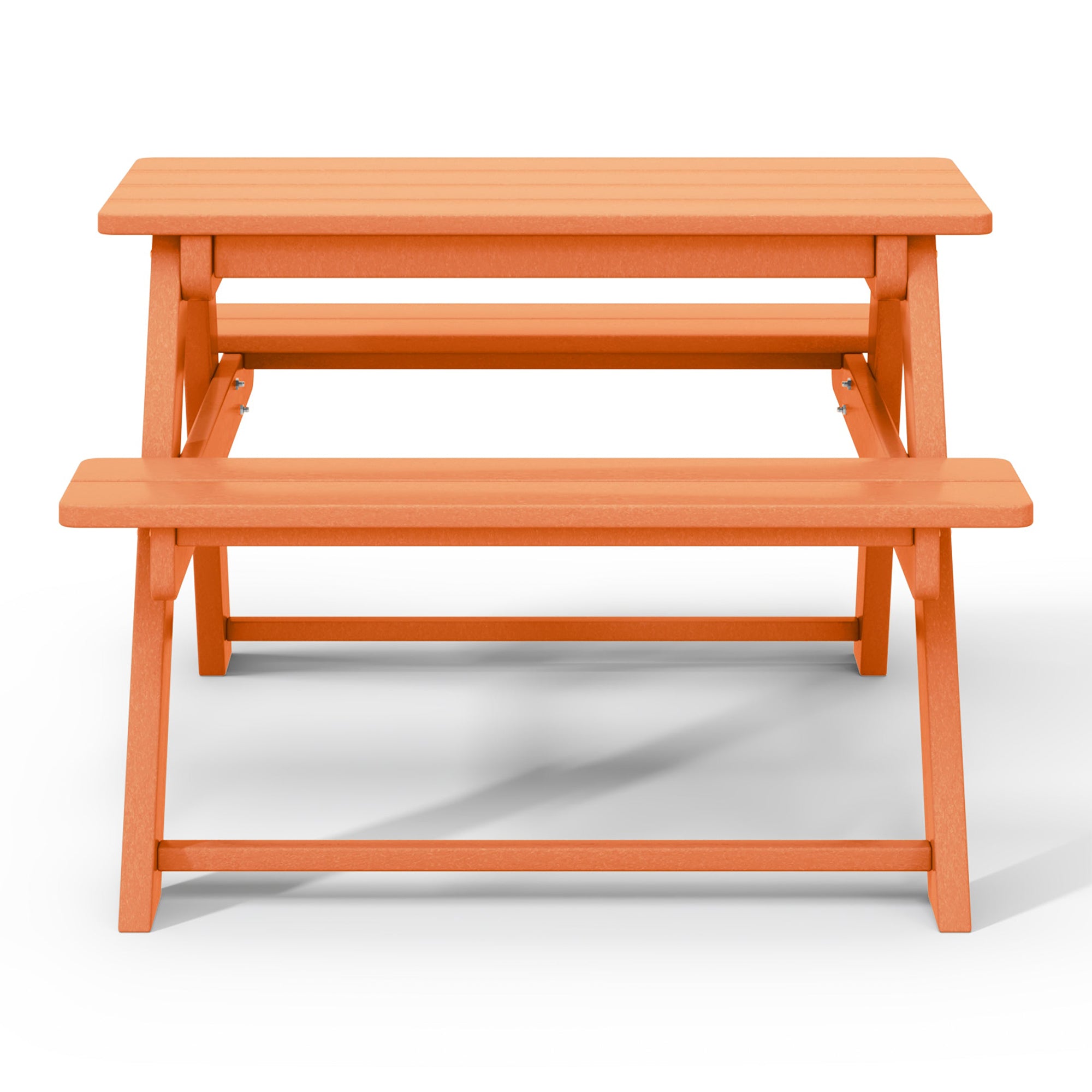 WestinTrends Malibu Indoor or Outdoor HDPE Picnic Bench Table for Kids, Orange