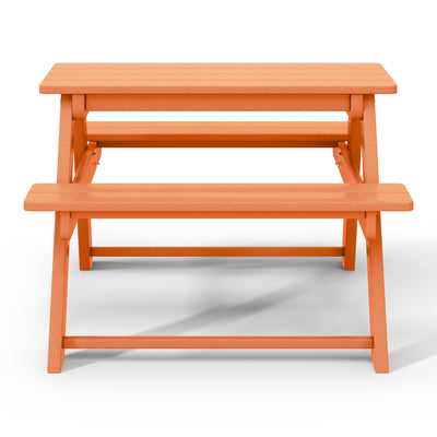 WestinTrends Malibu Indoor or Outdoor HDPE Picnic Bench Table for Kids, Orange