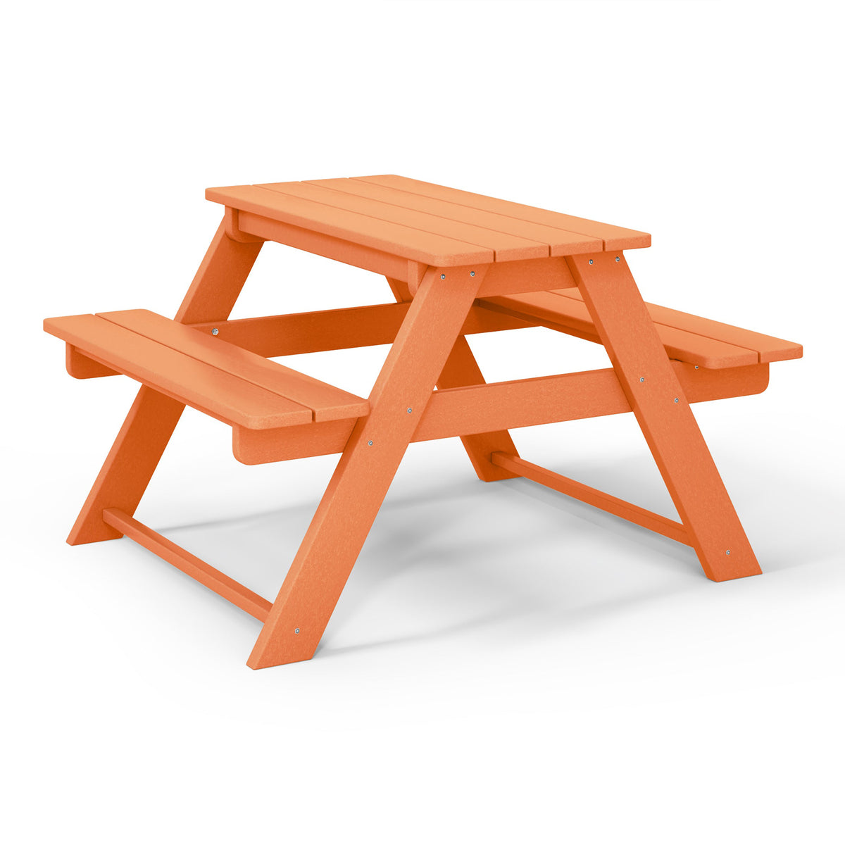 WestinTrends Malibu Indoor or Outdoor HDPE Picnic Bench Table for Kids, Orange
