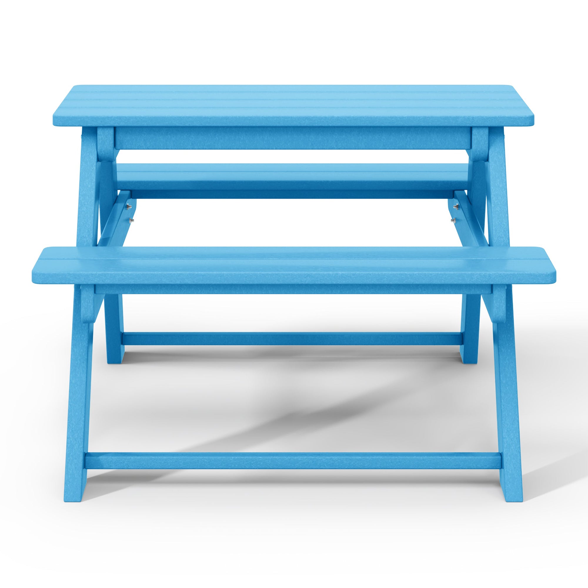 WestinTrends Malibu Outdoor Patio HDPE Picnic Bench Table for Kids, Pacific Blue