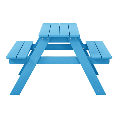 WestinTrends Malibu Outdoor Patio HDPE Picnic Bench Table for Kids, Pacific Blue
