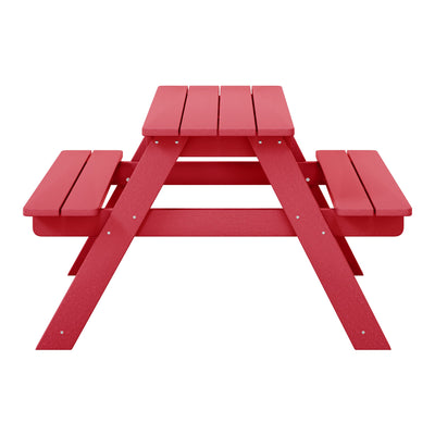 WestinTrends Malibu Indoor/Outdoor Patio HDPE Picnic Bench Table for Kids, Red