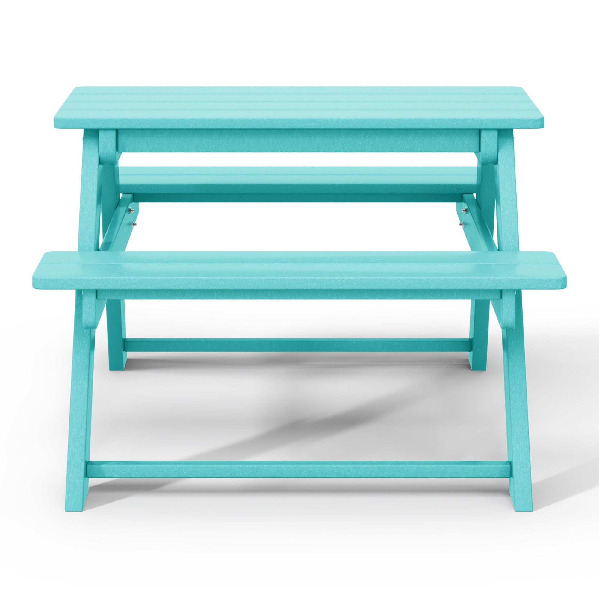 WestinTrends Malibu Indoor/Outdoor HDPE Picnic Bench Table for Kids, Turquoise