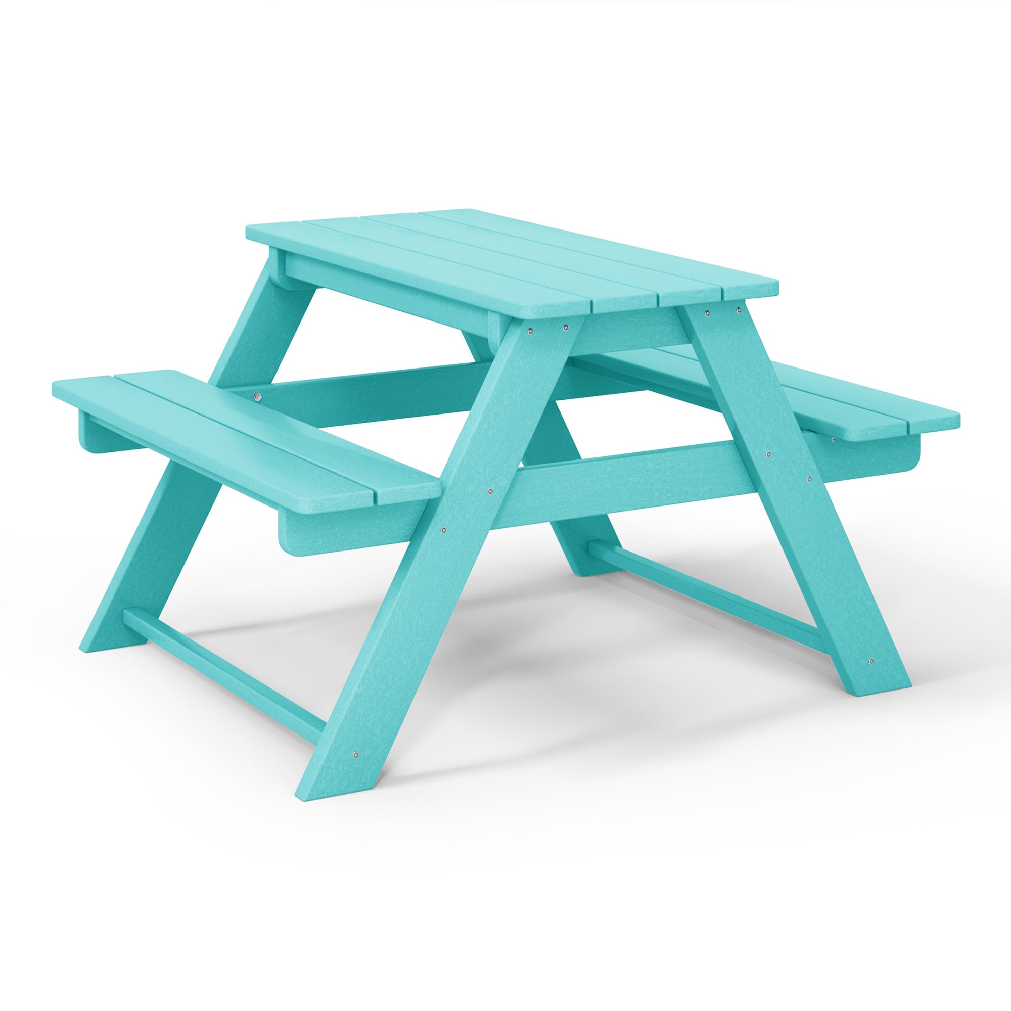 WestinTrends Malibu Indoor/Outdoor HDPE Picnic Bench Table for Kids, Turquoise