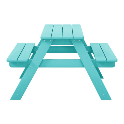 WestinTrends Malibu Indoor/Outdoor HDPE Picnic Bench Table for Kids, Turquoise