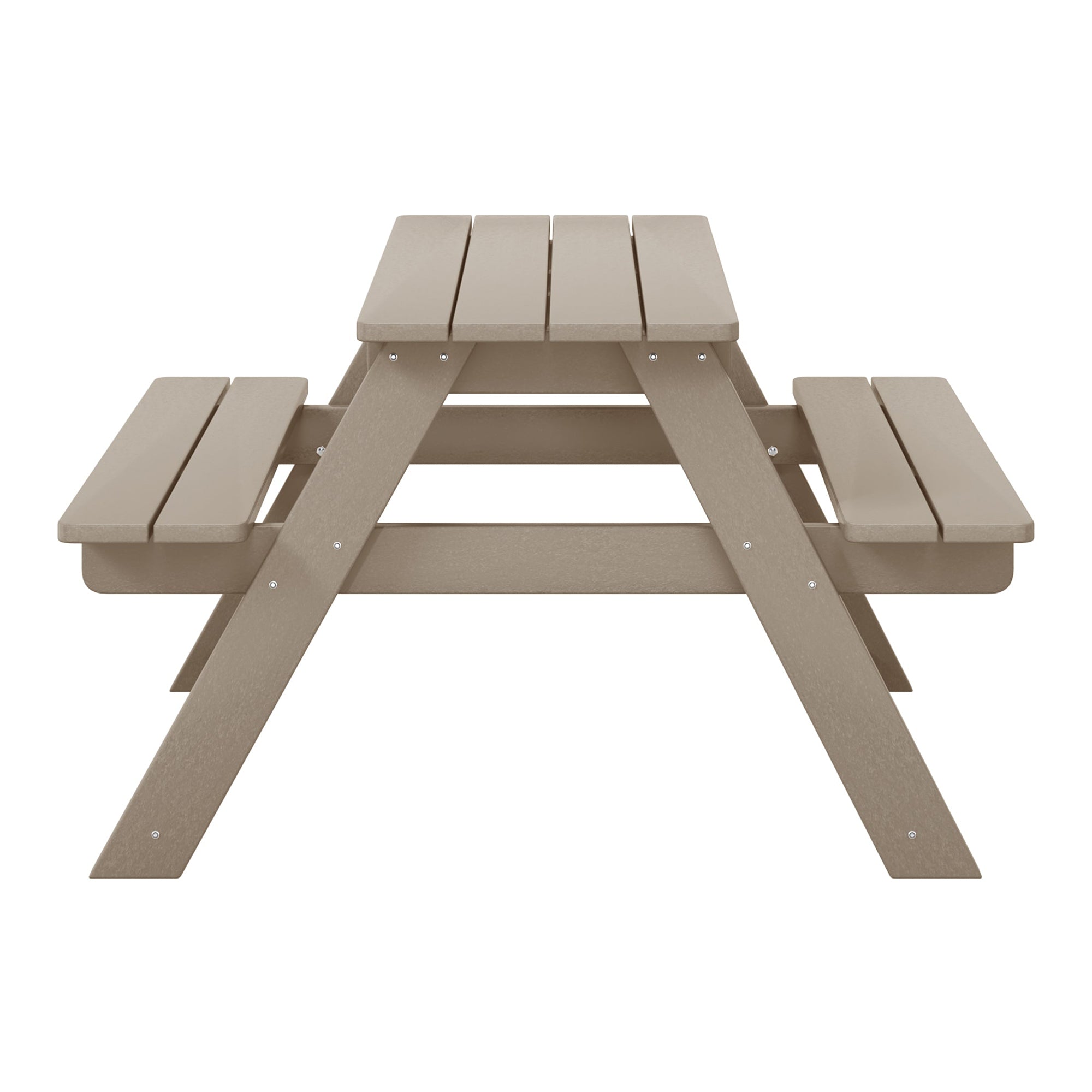 WestinTrends Malibu Outdoor Picnic Bench Table for Kids, HDPE, Weathered Wood