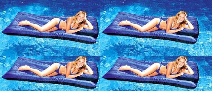 4 Swimline 9057 Swimming Pool Inflatable Fabric Covered Air Mattresses Oversized - VMInnovations