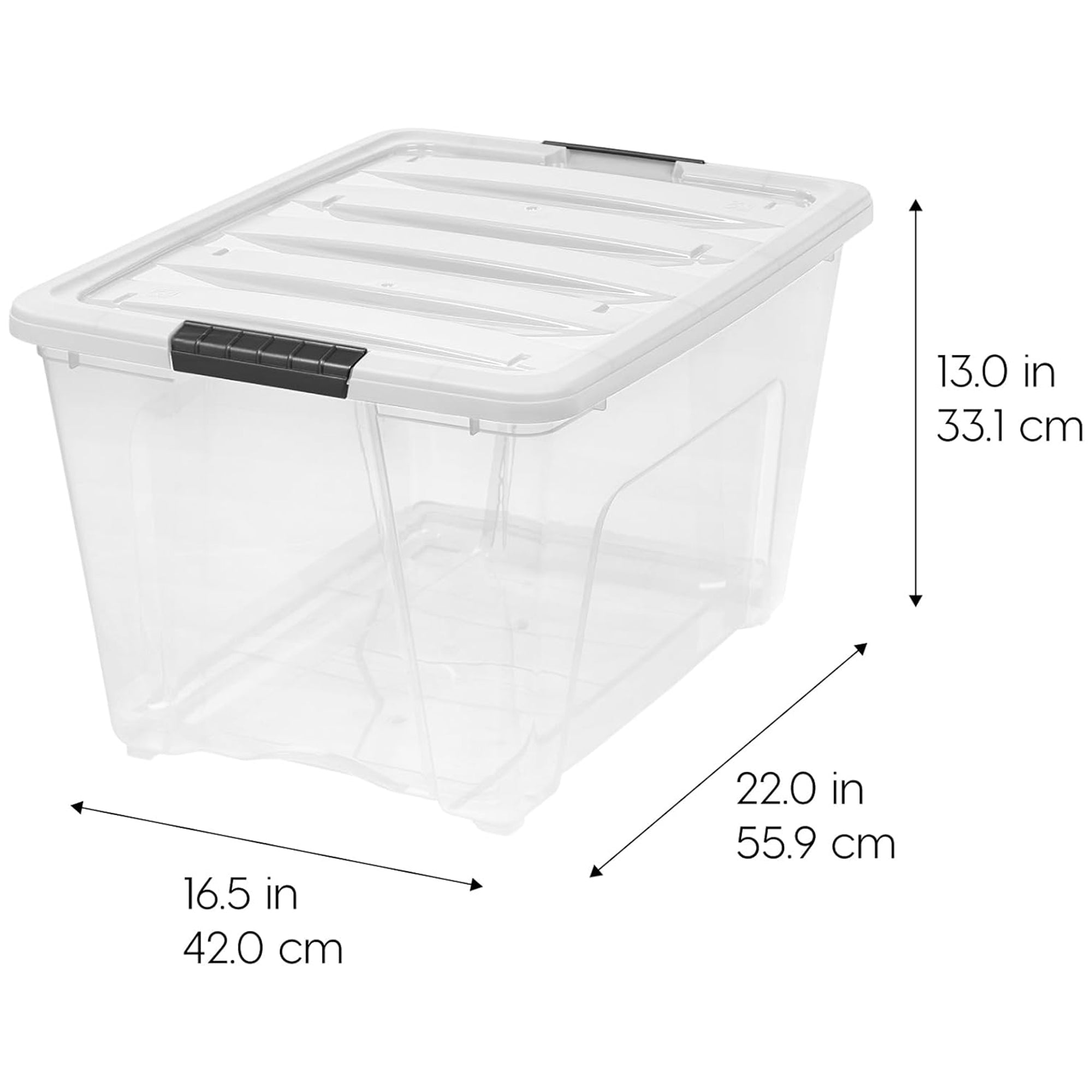 IRIS USA 6-Pk 54 Quart Stackable Storage Bins with Lids, Clear/White (Open Box)