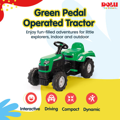 DOLU Ranchero Pedal Operated Toy Tractor Car for Ages 3 Years and Up, Green