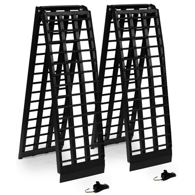 Titan Ramps 9 Foot Folding Motorcycle Loading Ramp, 4-Beam, 1,000 lb, 2 Pack