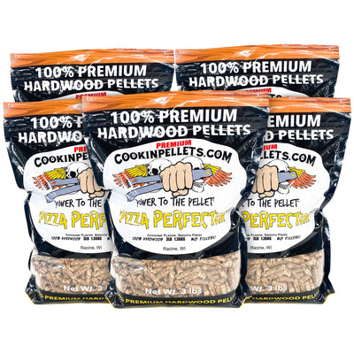 CookinPellets Pizza Perfection Wood Pellets, Indoor Outdoor Smoker, 3Lbs, 5 Pack