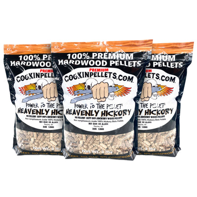 CookinPellets Heavenly Hickory Wood Pellets, Indoor Outdoor Smoker, 3Lbs, 3 Pack