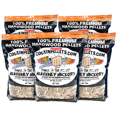 CookinPellets Heavenly Hickory Wood Pellets, Indoor Outdoor Smoker, 3Lbs, 5 Pack