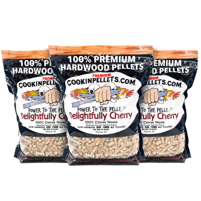 CookinPellets Delightful Cherry Wood Pellets, Indoor Outdoor Smoker, 3lb, 3 Pack