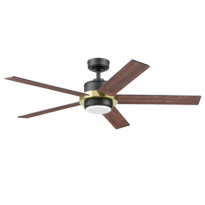 Mule Bravar 52-Inch Ceiling Fan with LED Light and Remote Control, Black/Gold