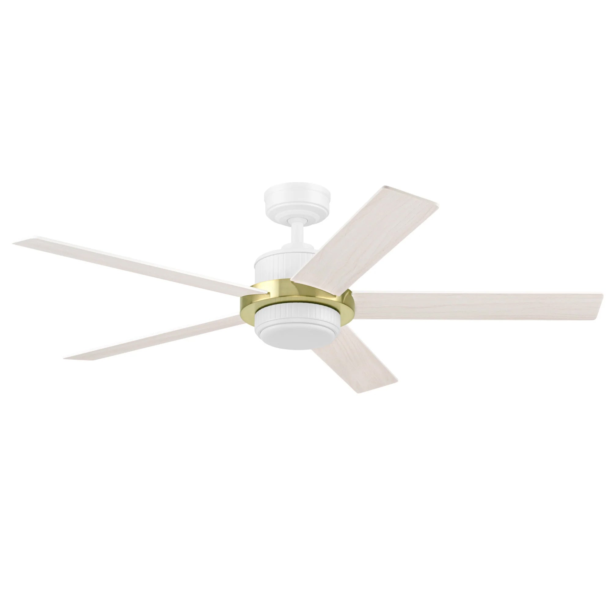 Mule Bravar 52-Inch Ceiling Fan with LED Light and Remote Control, White/Gold