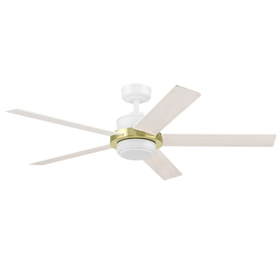 Mule Bravar 52-Inch Ceiling Fan with LED Light and Remote Control, White/Gold