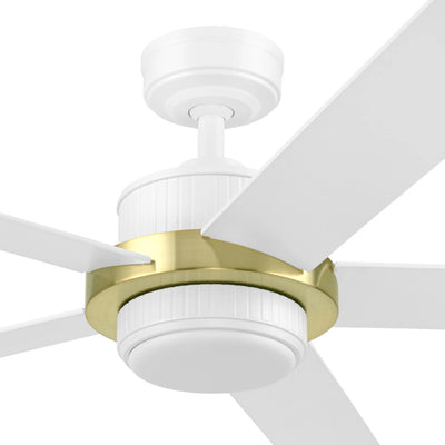 Mule Bravar 52-Inch Ceiling Fan with LED Light and Remote Control, White/Gold