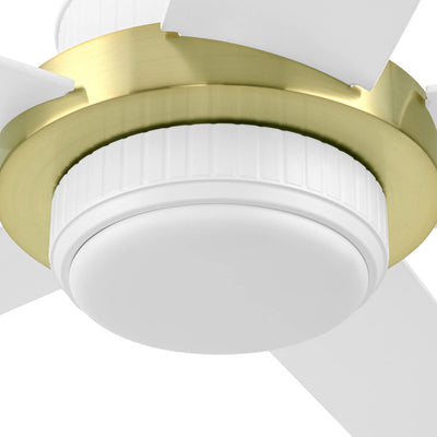 Mule Bravar 52-Inch Ceiling Fan with LED Light and Remote Control, White/Gold